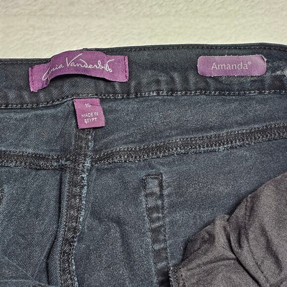 Gloria Vanderbilt Amanda Jeans Size 16 Black Classic High Rise Stretch AS SHOWN - Picture 8 of 10